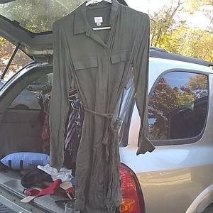 XS Navy Green Shirt/Dress by A New Day